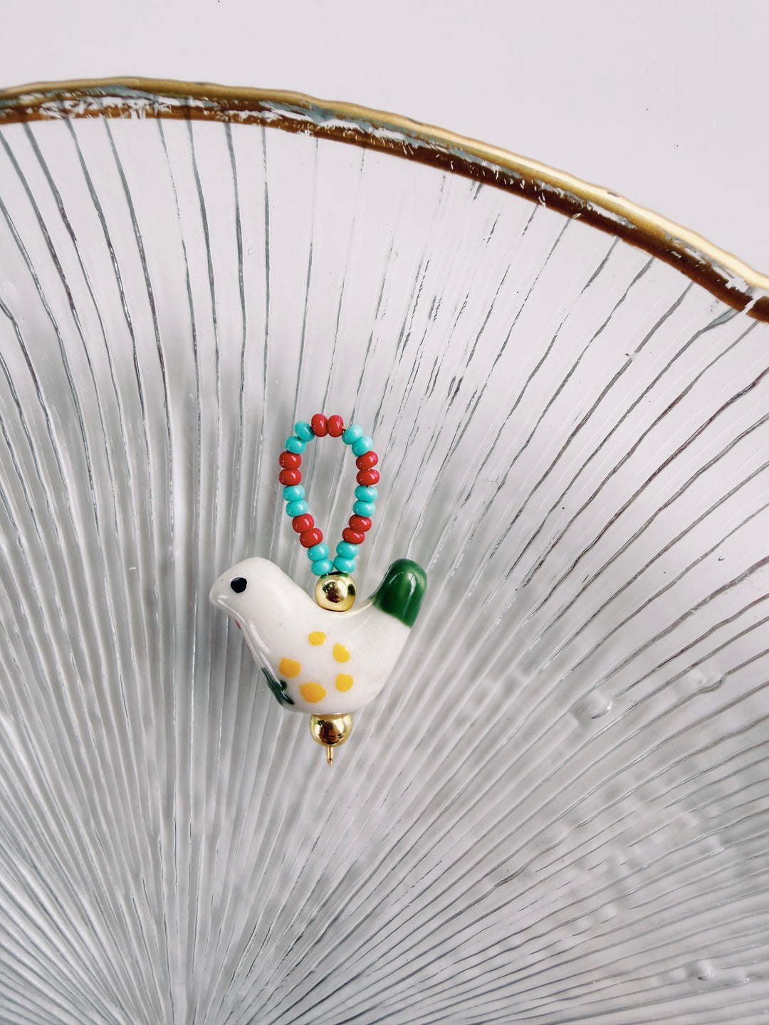 Beaded Bird Charm, Bead Girl Summer