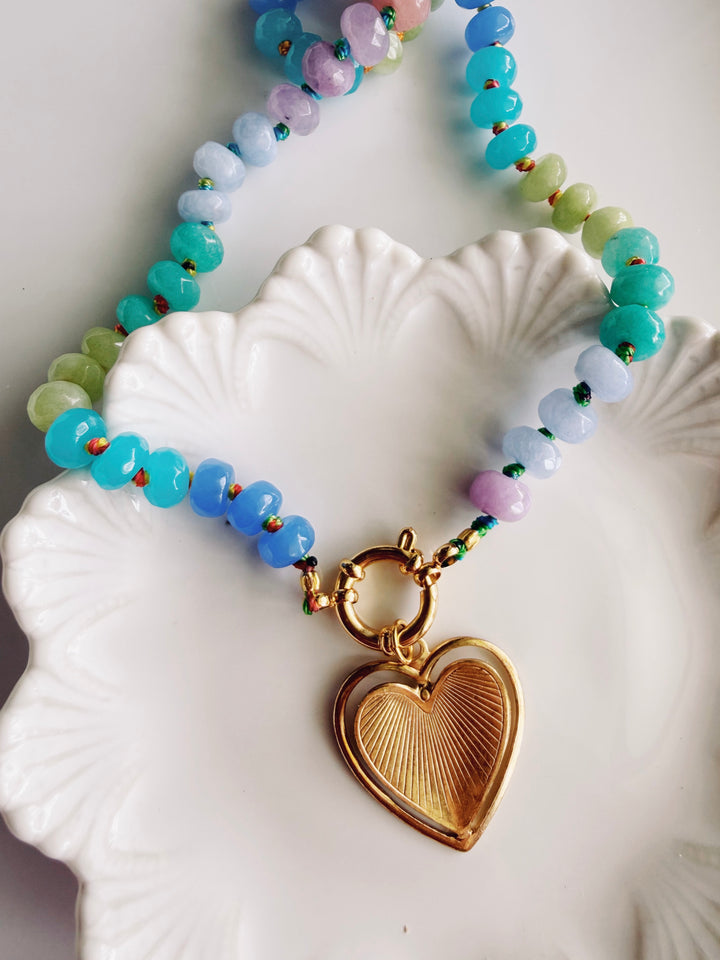 Layered Heart Beaded Necklace
