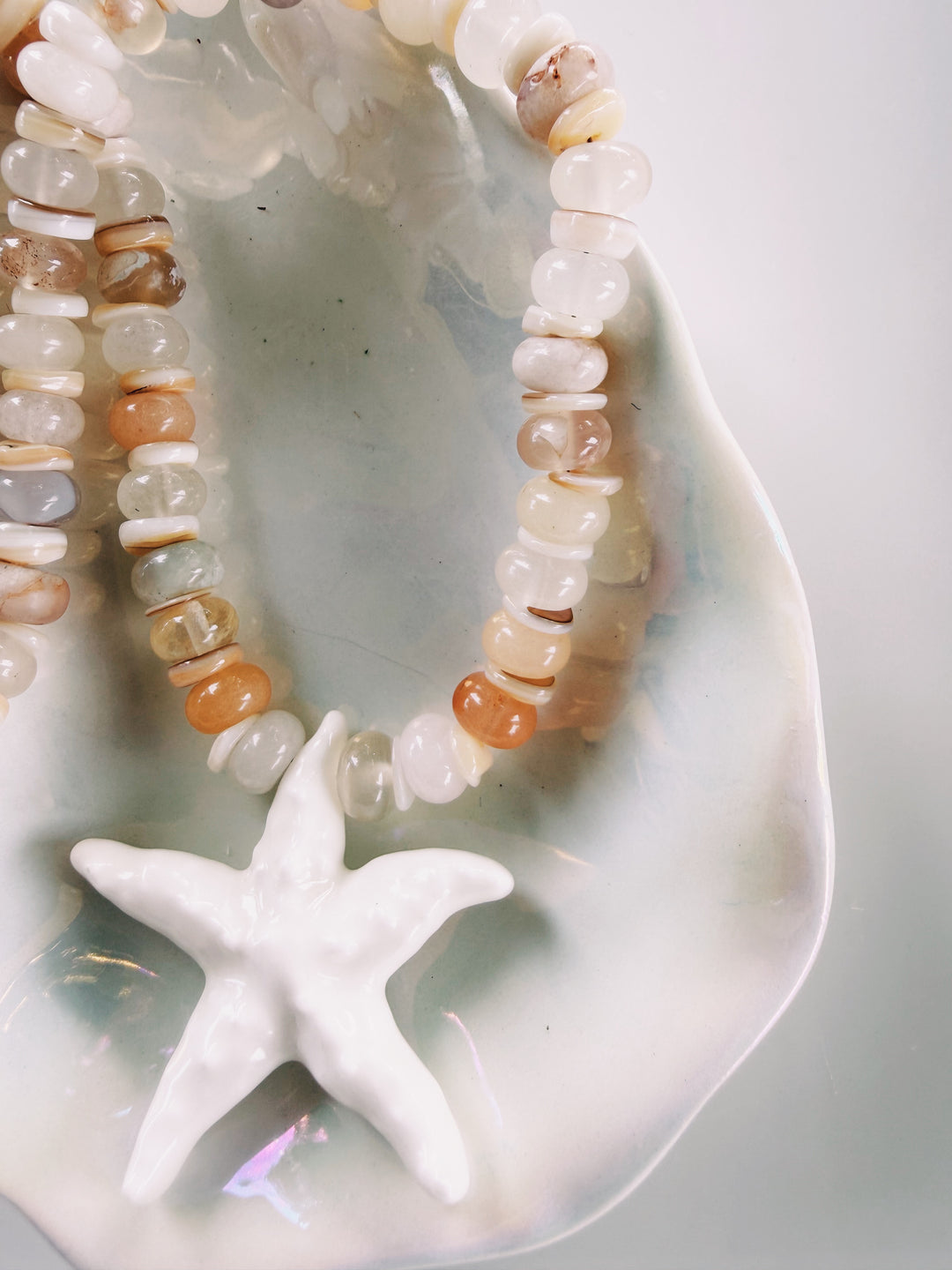 Starfish Stone & Shell Necklace, Sunkissed