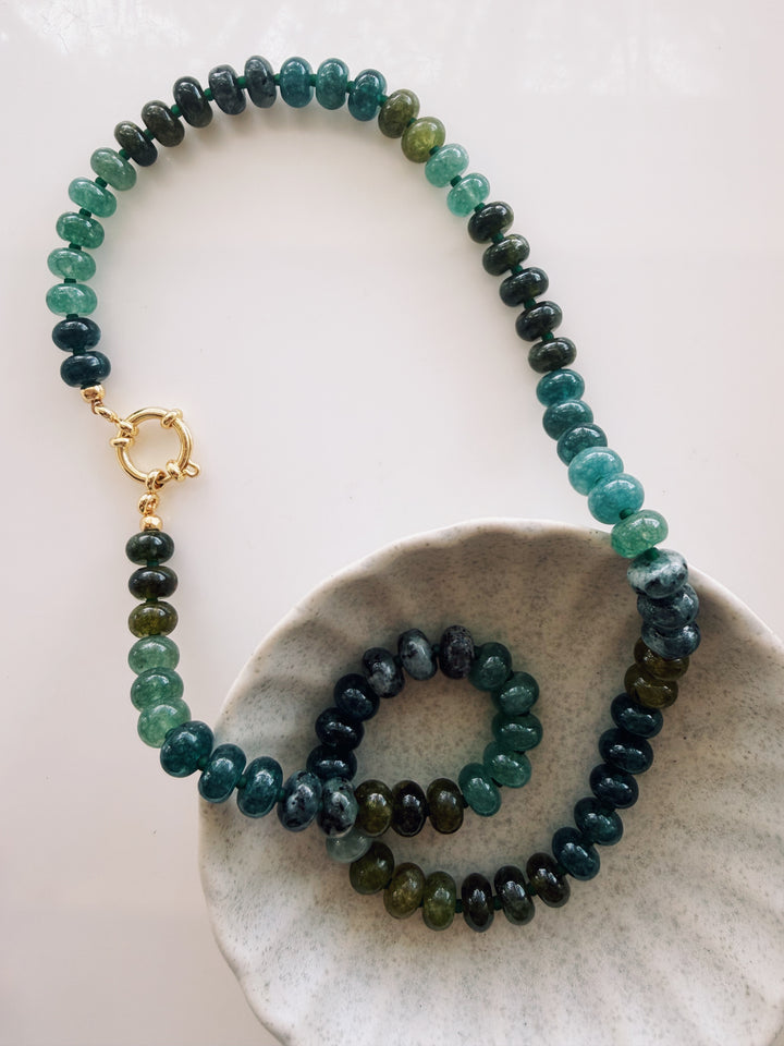 Evergreen Gemstone Necklace, Sweater Weather