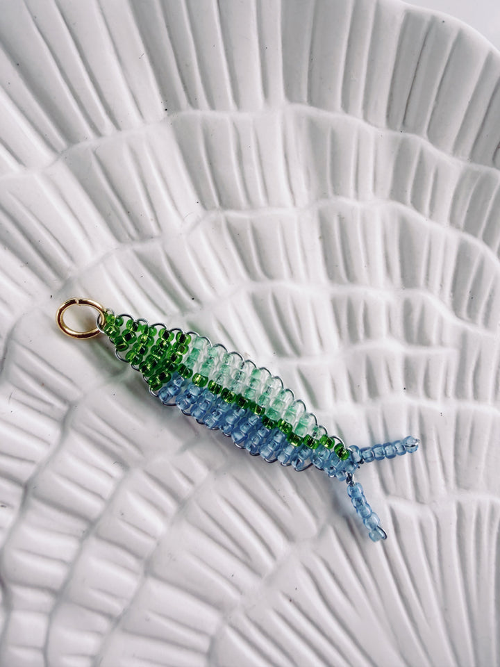 Handbeaded Fish Charm, Bead Girl Summer