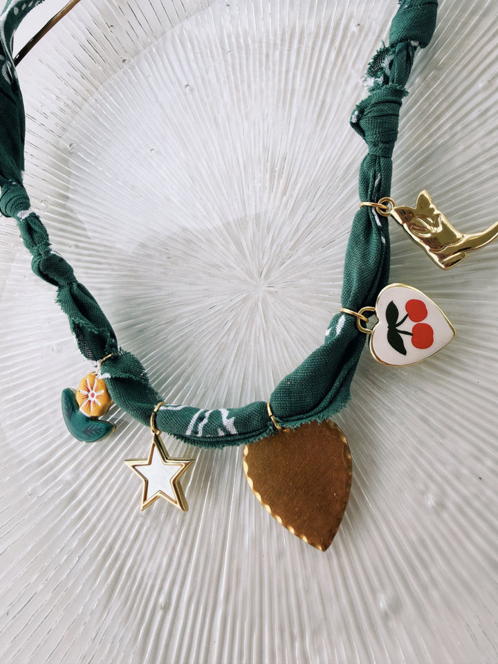 Evergreen Bandana Necklace, Birthday Collection