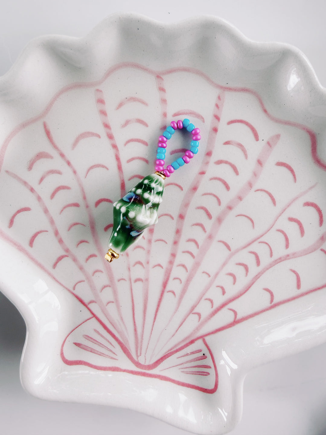 Beaded Conch Charm, Bead Girl Summer