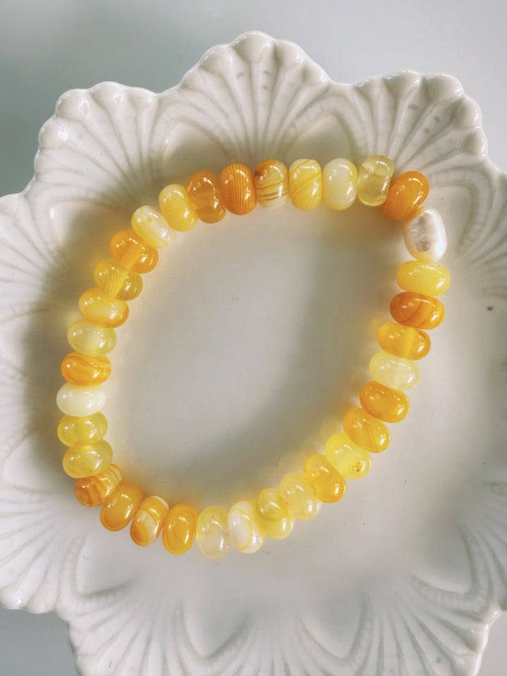 Yellow Gemstone Bracelets, Pearls