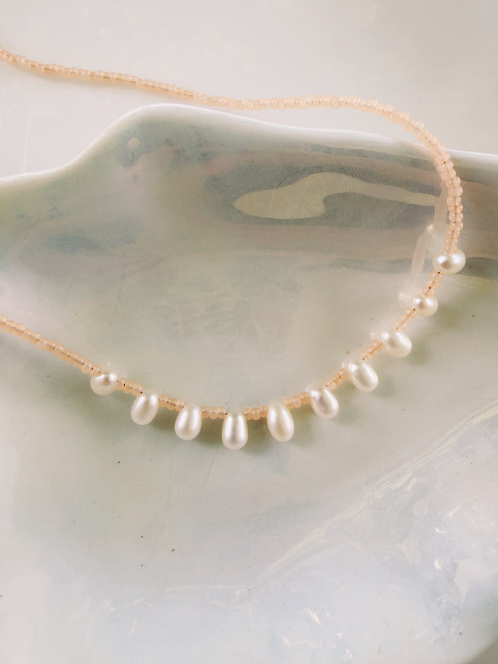 Pearl Beaded Necklace, Sunkissed