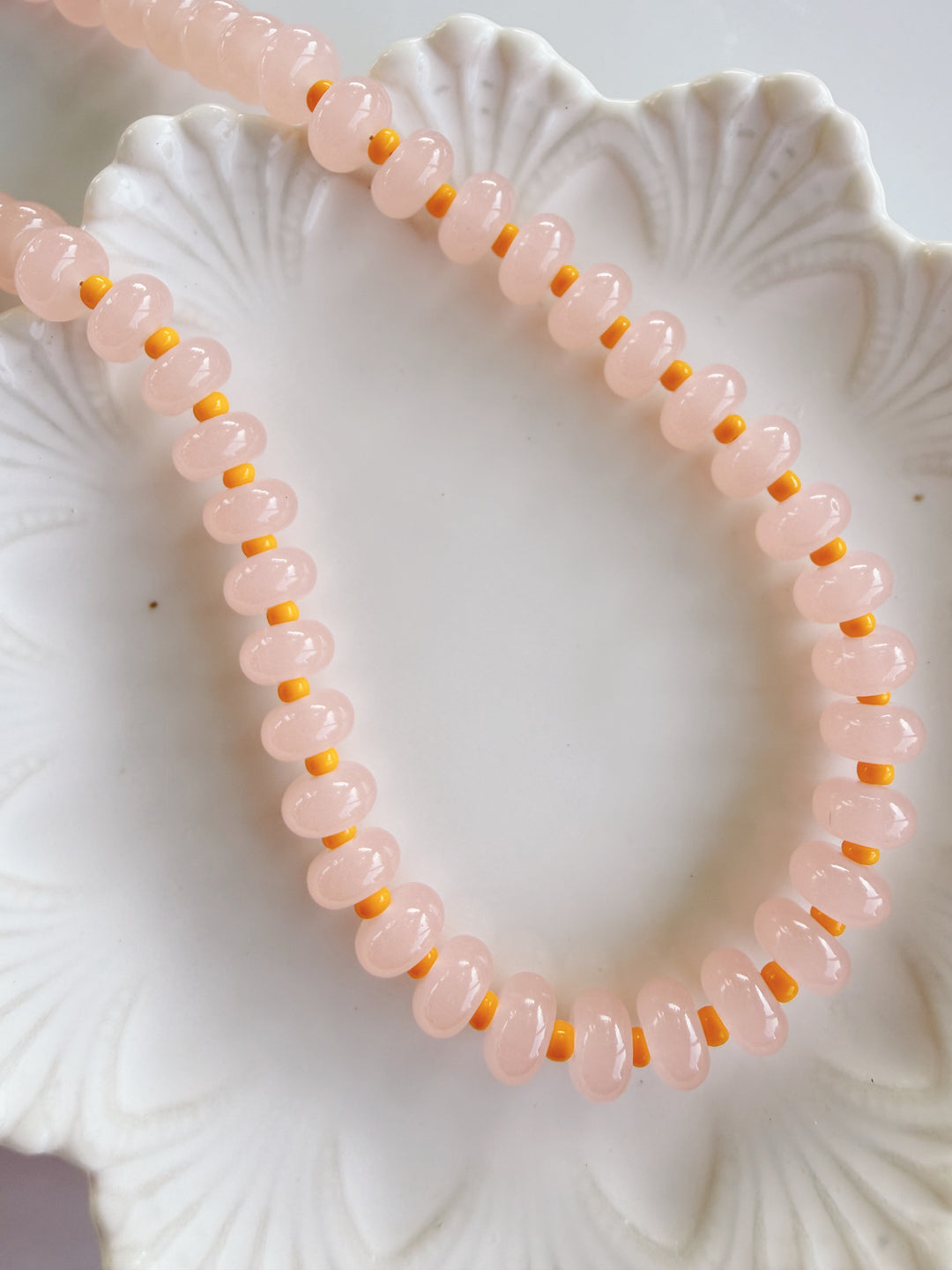 Peach Glass Necklace