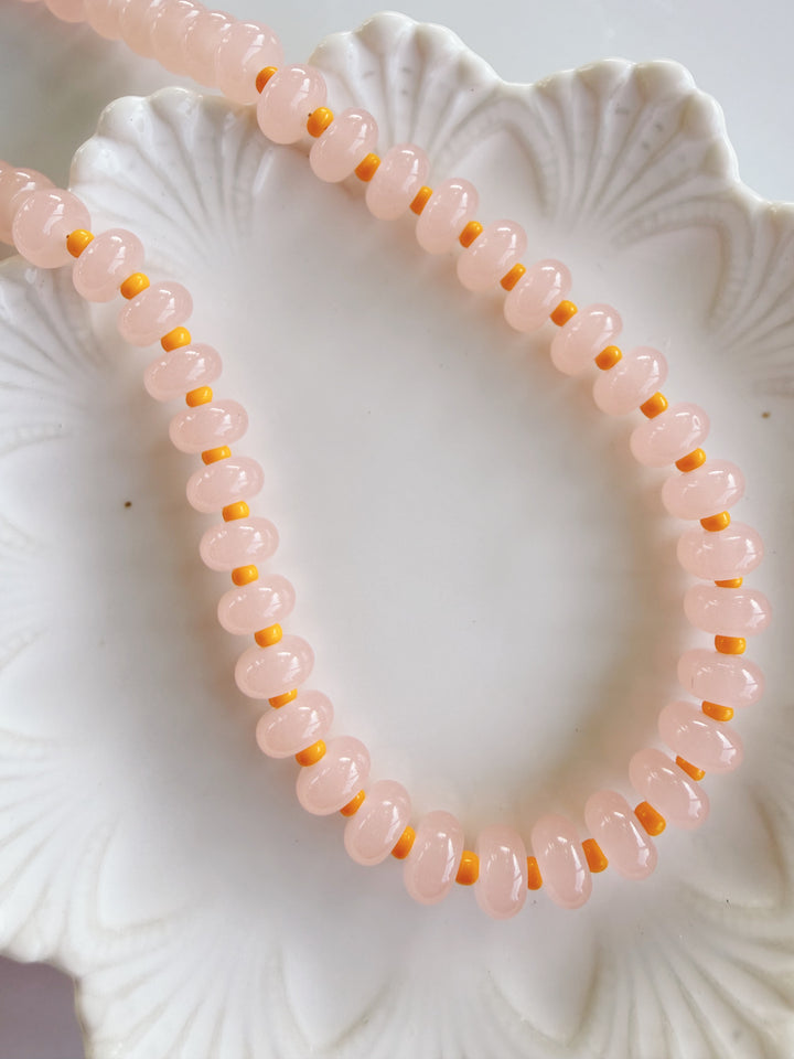 Peach Glass Necklace