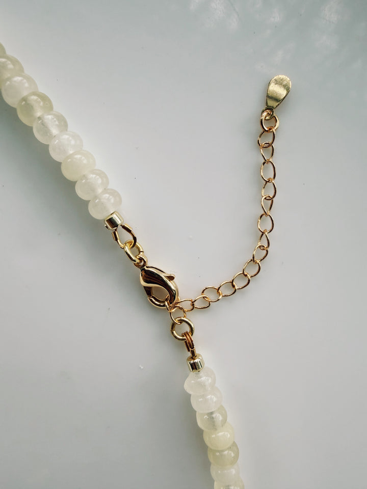 Butter Pearl Gemstone Necklace, Sweater Weather