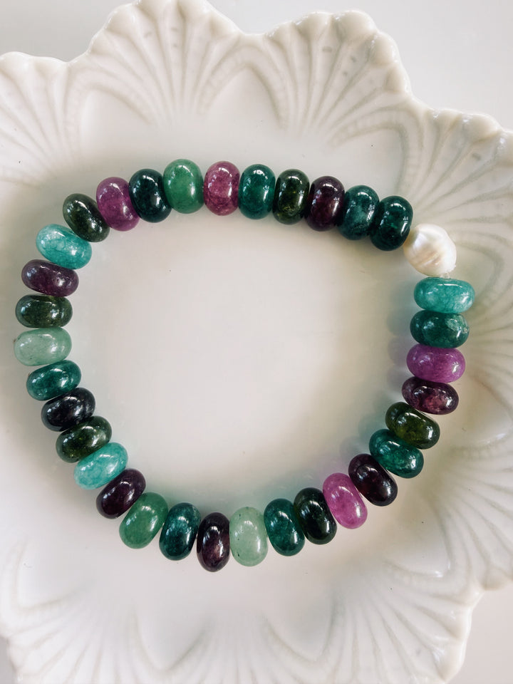 Autumn Gemstone Bracelets, Pearls