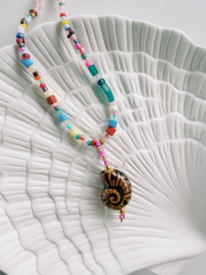 Beaded Shell Charm, Bead Girl Summer