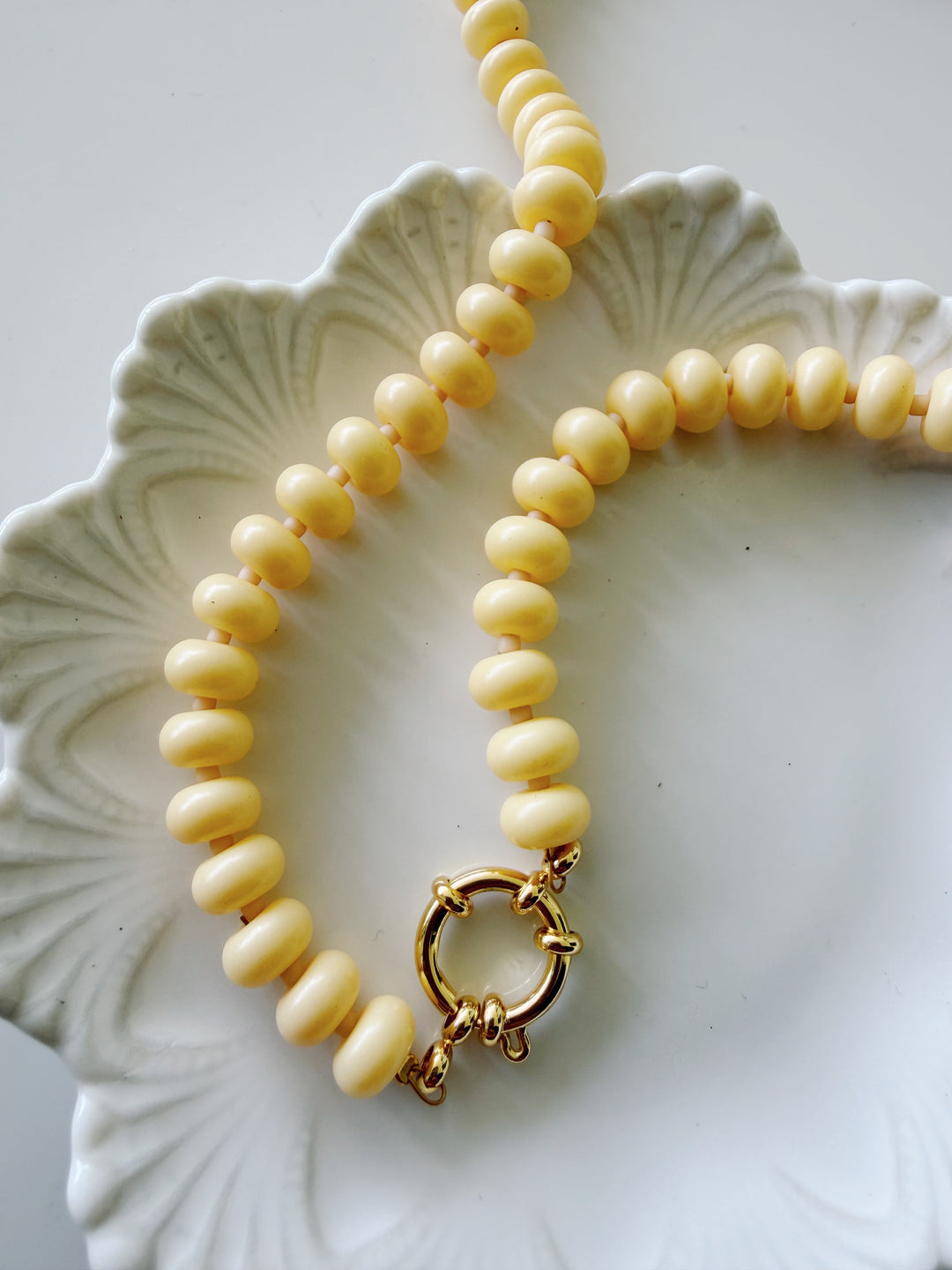 Butter Yellow Glass Necklace
