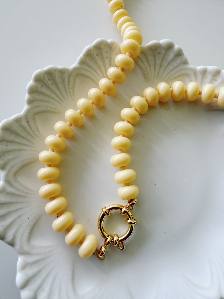 Butter Yellow Glass Necklace