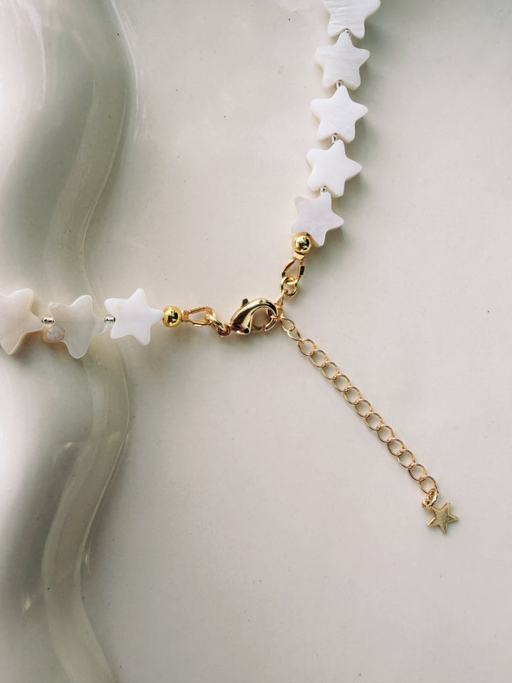 Mother of Pearl Stars Necklace, Stars