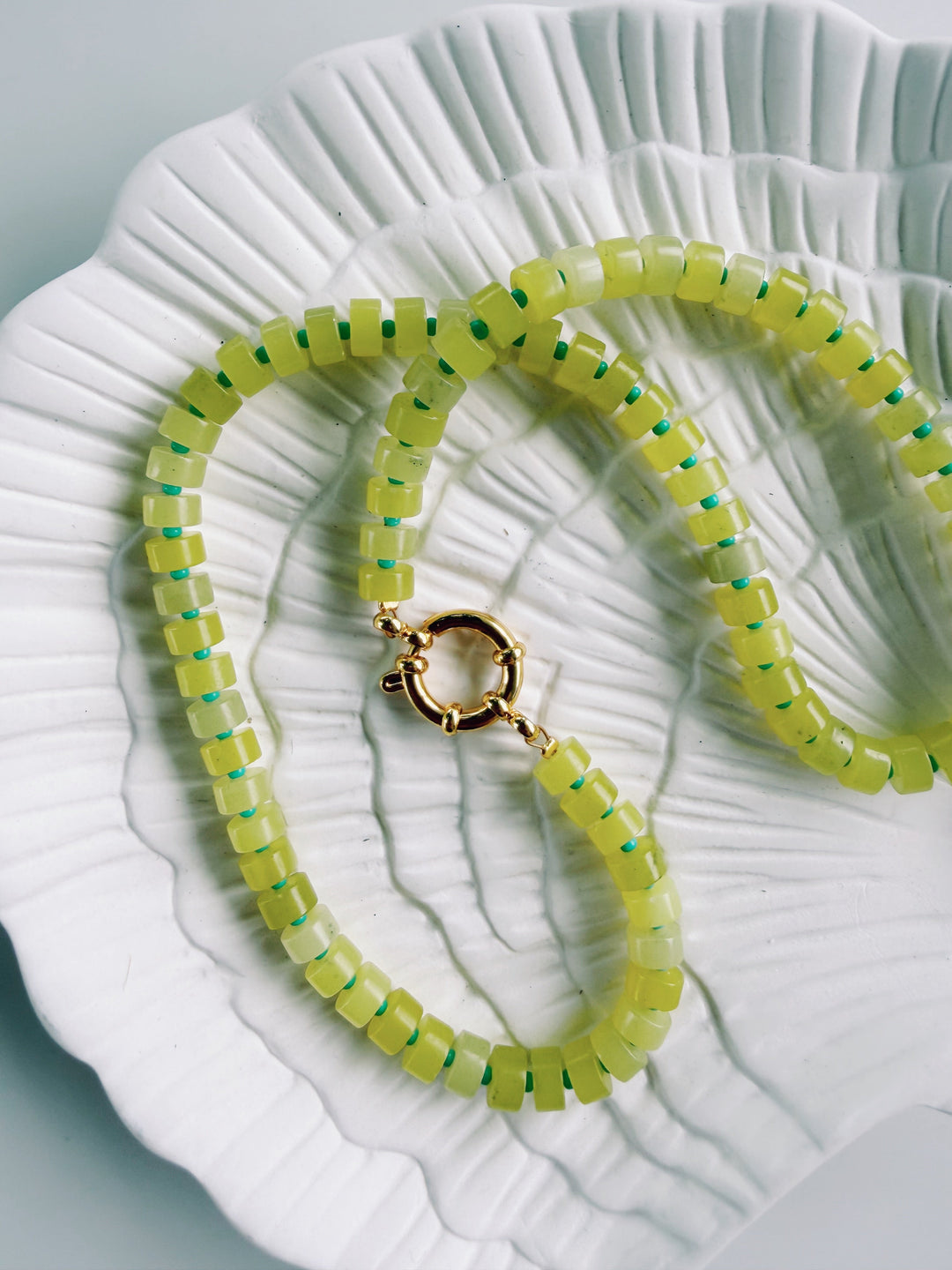 Lemon Jade Necklace, Bead Girl Summer