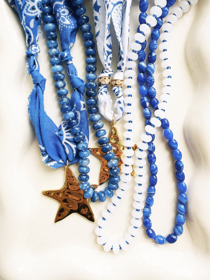 Blue + White Necklaces, Game Day