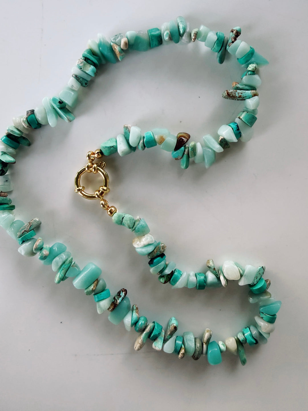 Turquoise Gemstone Necklace, Autumn Heirloom