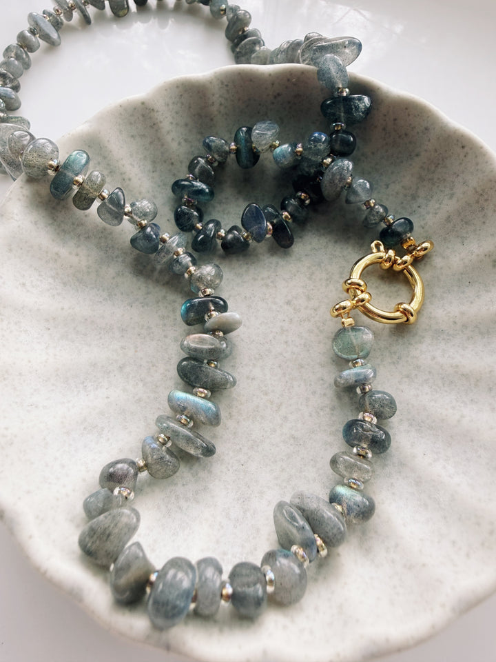 PRE-ORDER: Labradorite Gemstone Necklace, Sweater Weather