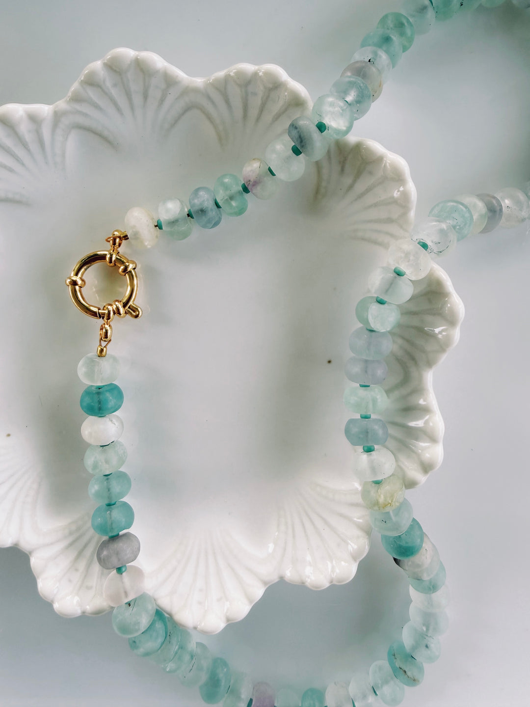Vapor Stone Necklace, Vintage Flora