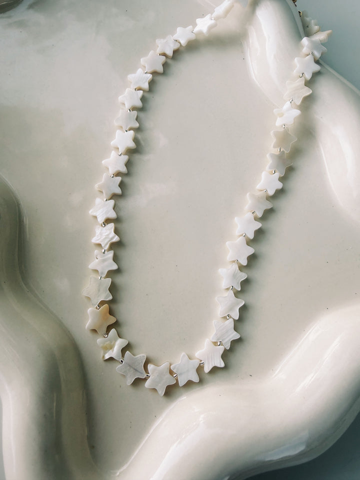 Mother of Pearl Stars Necklace, Stars