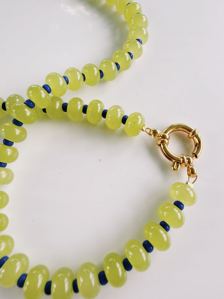 Lime Sorbet Glass Necklace, Bead Girl Summer