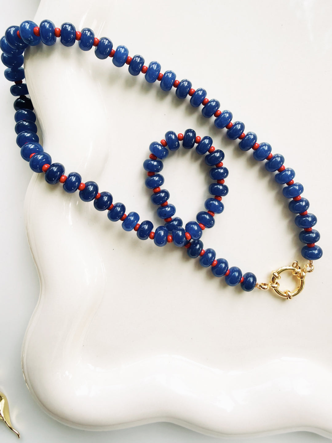 Navy + Red Necklaces, Game Day