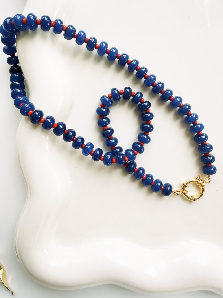 Navy + Red Necklaces, Game Day