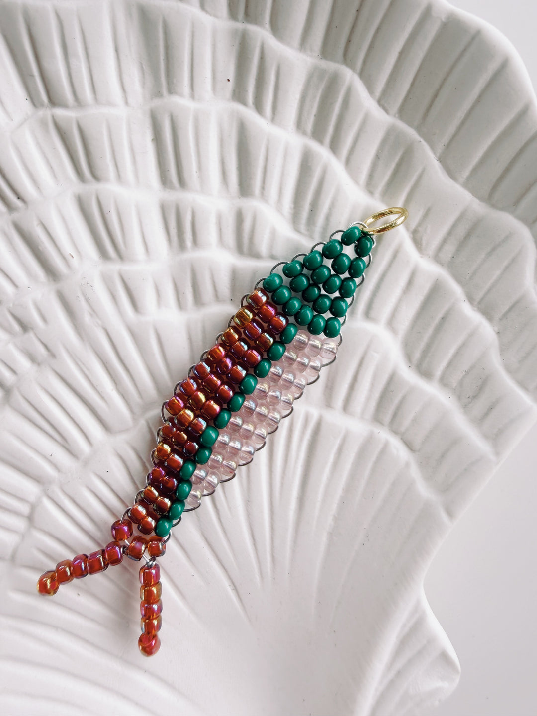 Handbeaded Fish Charm, Bead Girl Summer