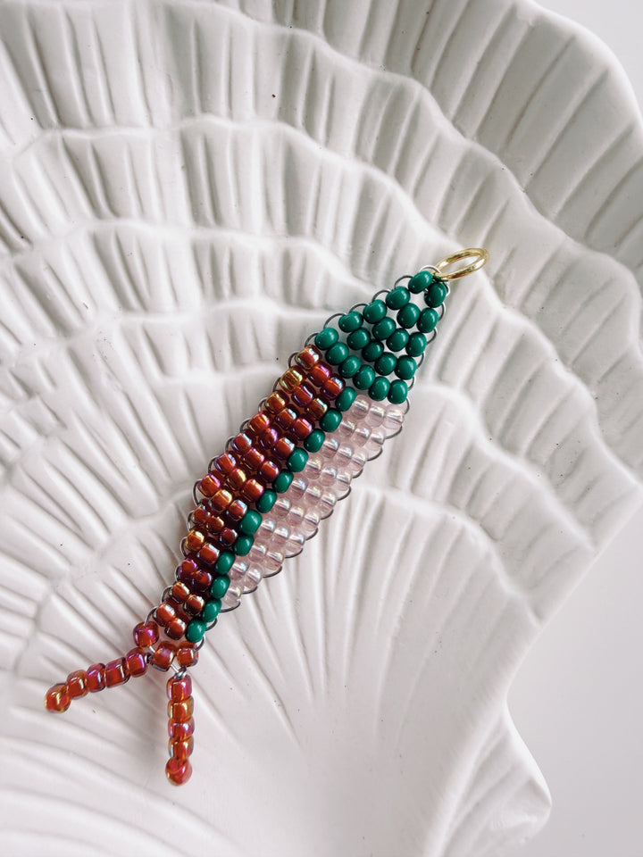 Handbeaded Fish Charm, Bead Girl Summer