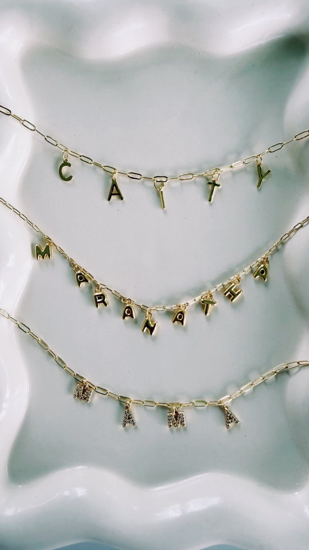 Custom Pavé Letter Necklace, Charm Society