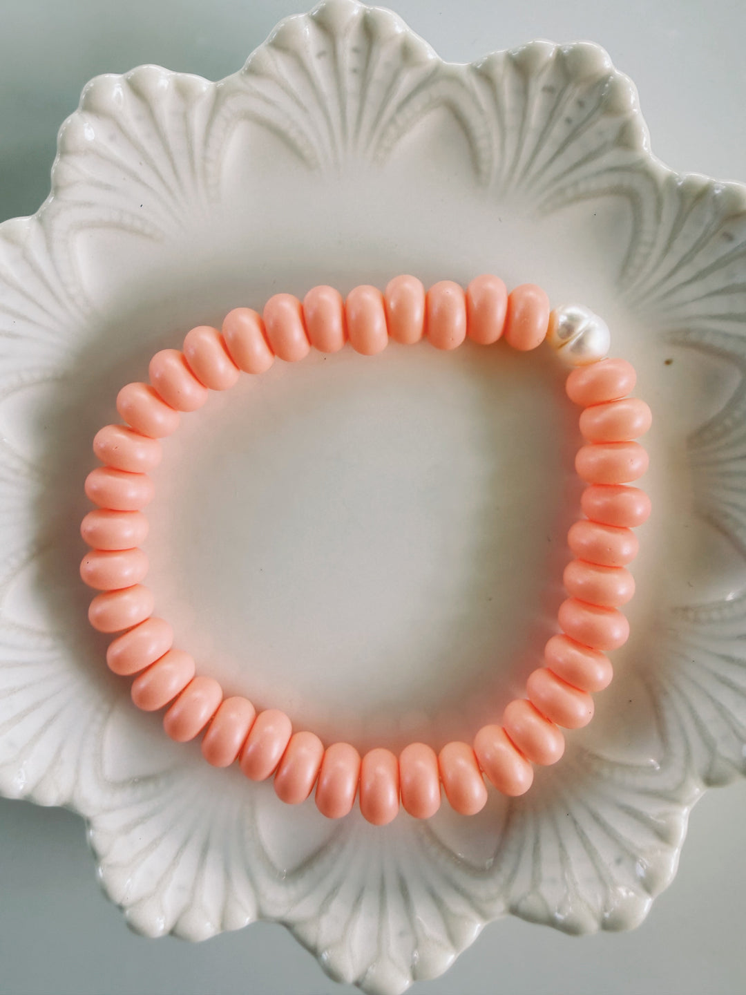 Pink Gemstone + Glass Bracelets, Pearls