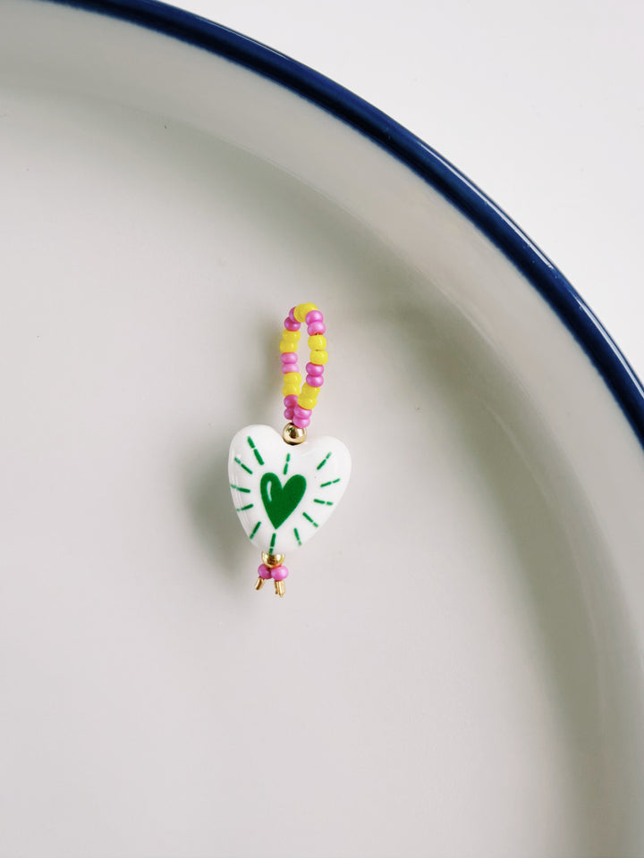Beaded Heart Charm, Bead Girl Summer