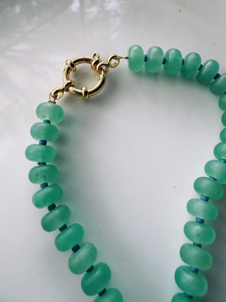 Bottle Green Gemstone Necklace, Sweet Heritage
