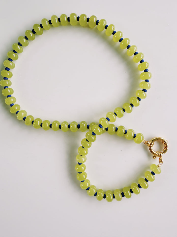 Lime Sorbet Glass Necklace, Bead Girl Summer