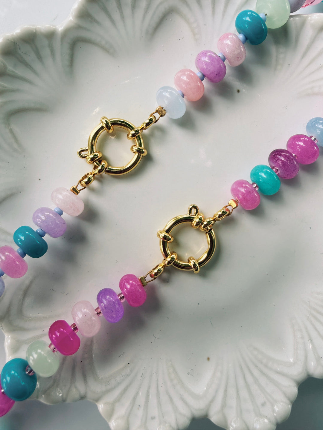 Confetti Gemstone and Glass Necklace