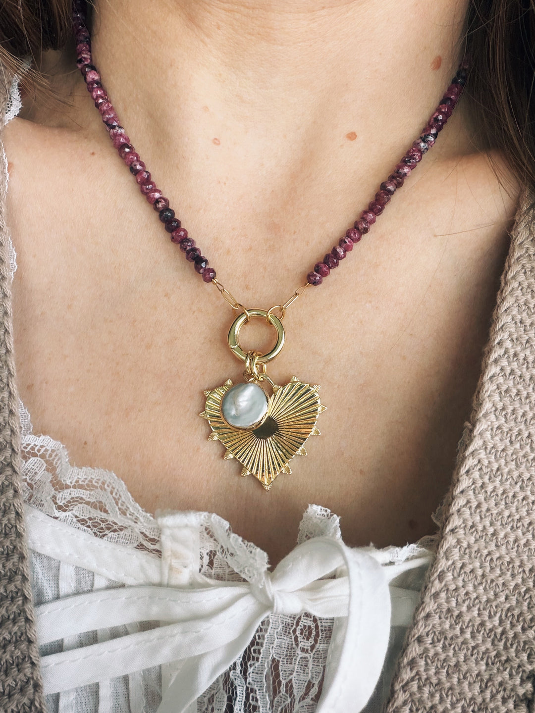 Wine Charm Necklace, Sweater Weather