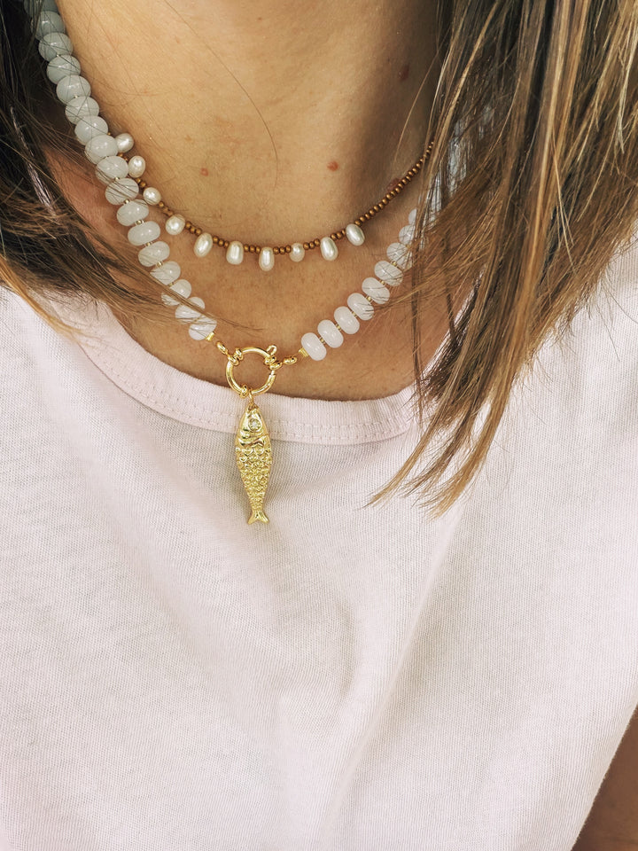 Glimmer Stone Necklace, Sunkissed