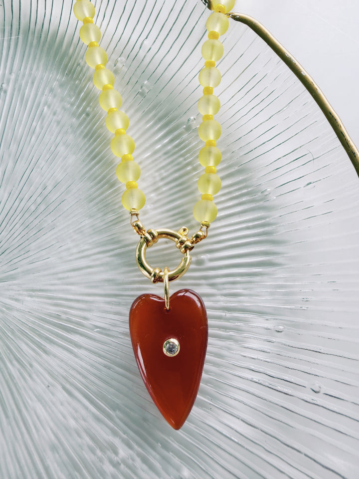 Stone Heart Pendants, Bead Girl Summer