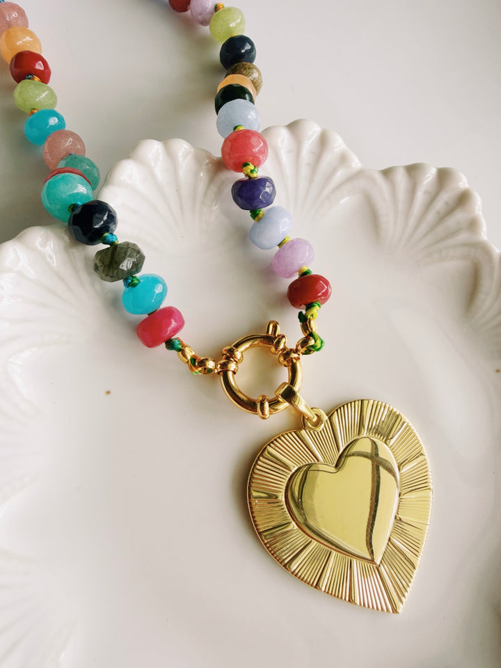 Radiant Heart Beaded Necklace