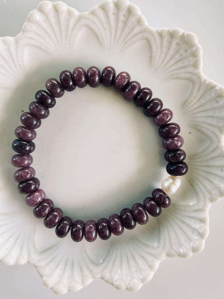 Purple Gemstone Bracelets, Pearls