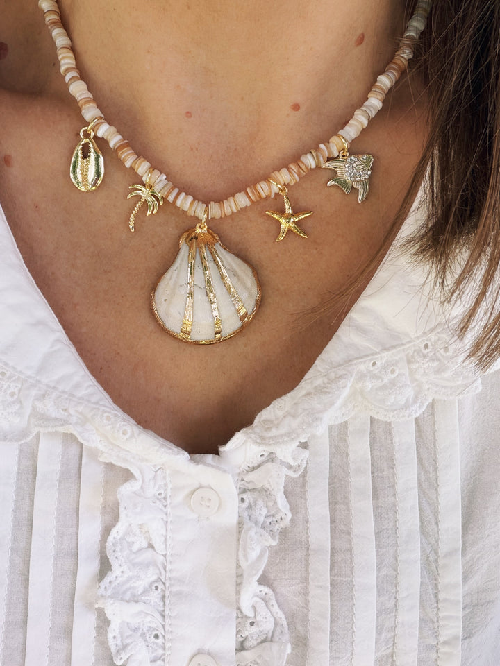 Shell Charm Necklace, Sunkissed
