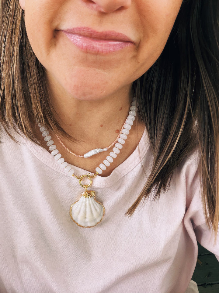 Baroque Pearl Beaded Necklace, Sunkissed