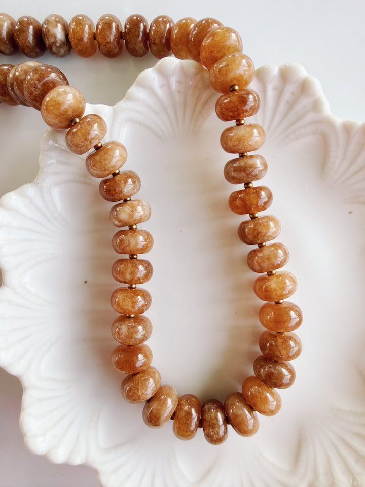 Cocoa Chunky Gemstone Necklace