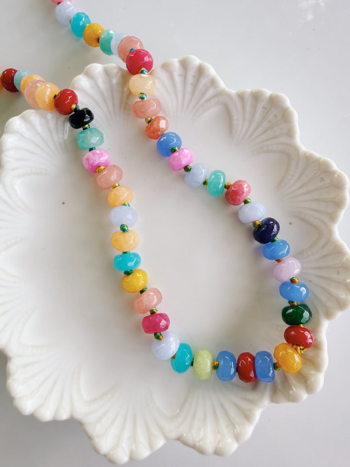 Poppy Knotted Gemstone Necklace