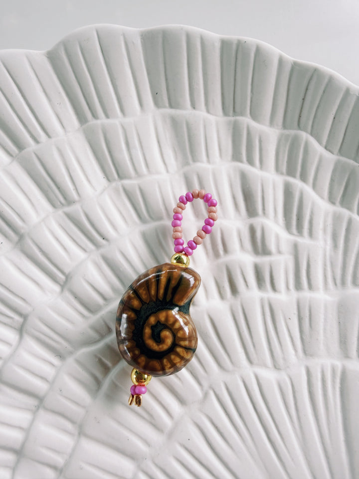 Beaded Shell Charm, Bead Girl Summer