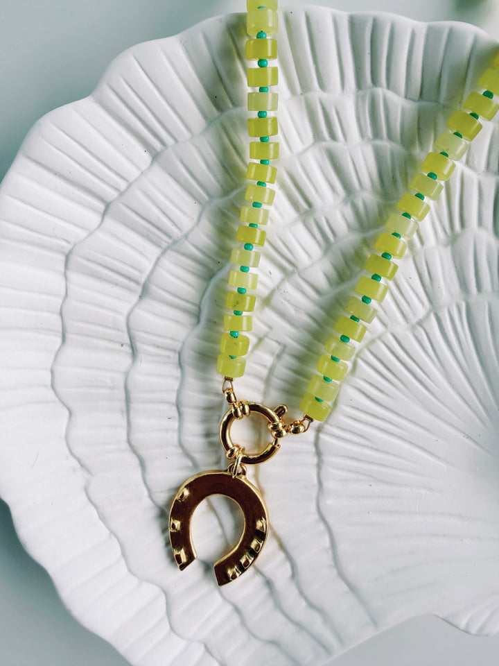 Lemon Jade Necklace, Bead Girl Summer
