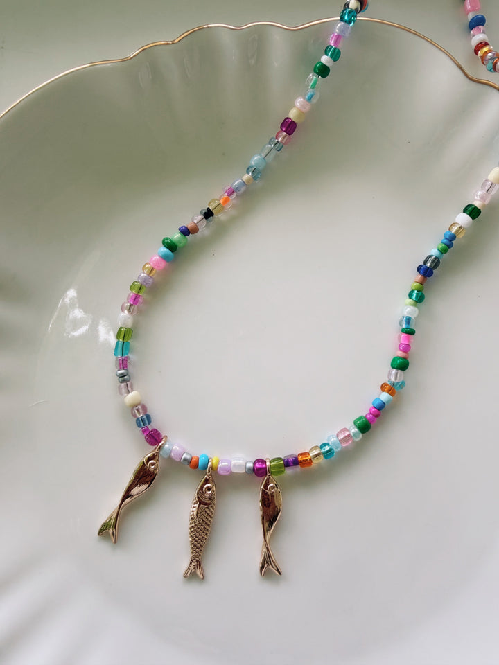 Mixed Catch Necklace, Summer Brights