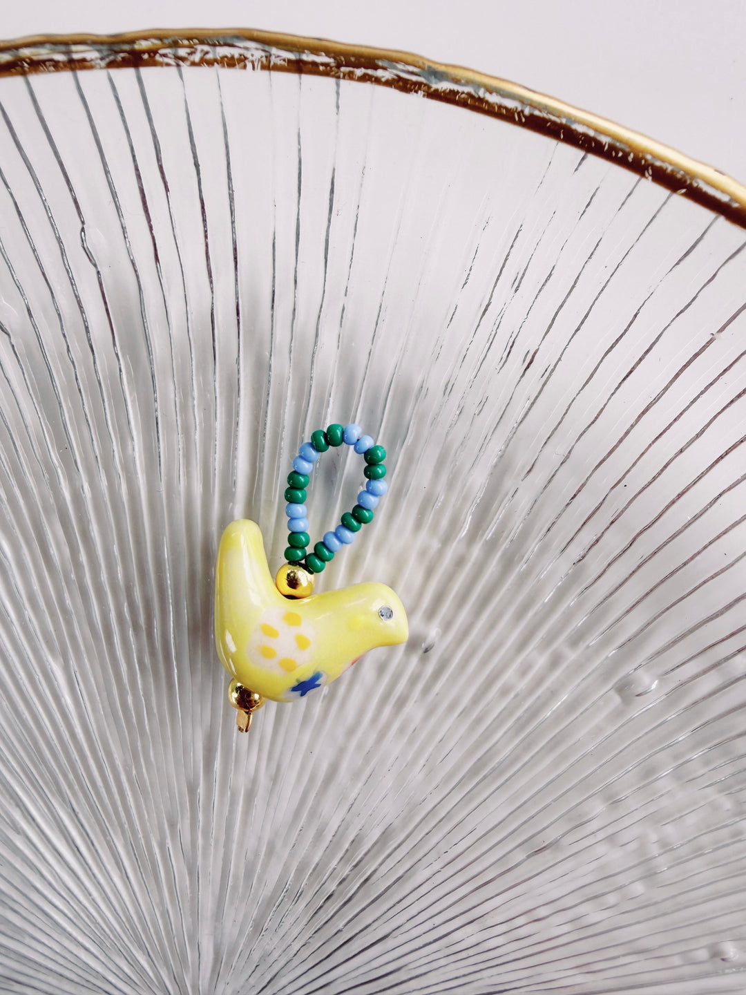 Beaded Bird Charm, Bead Girl Summer