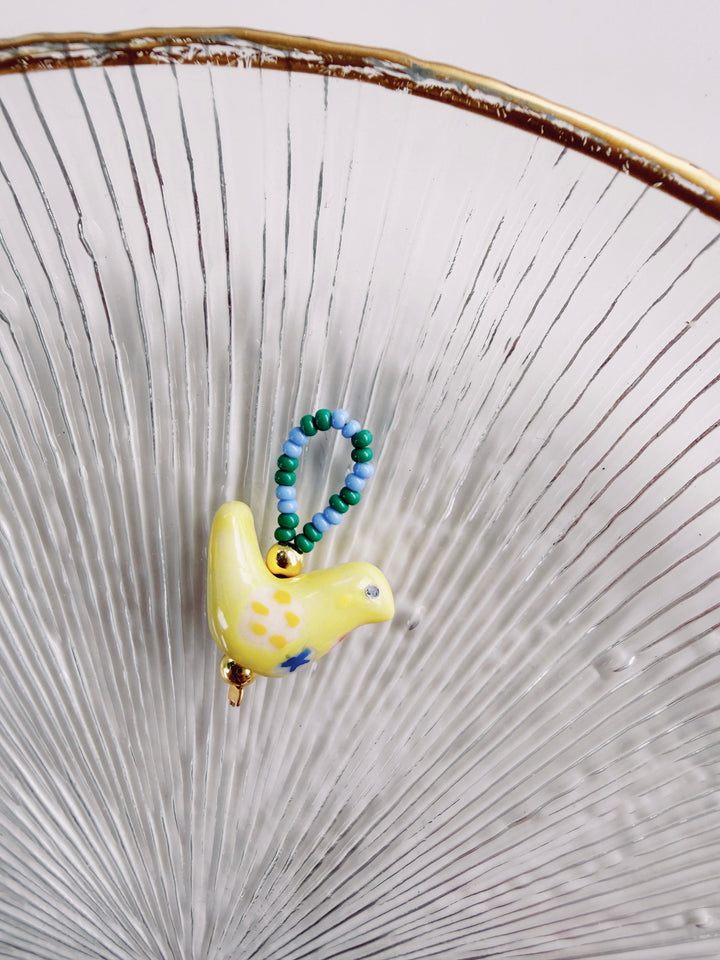 Beaded Bird Charm, Bead Girl Summer