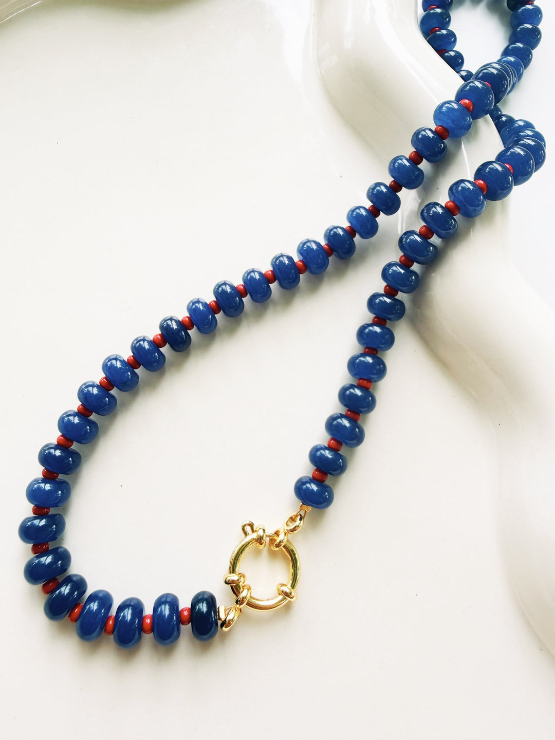 Navy + Red Necklaces, Game Day