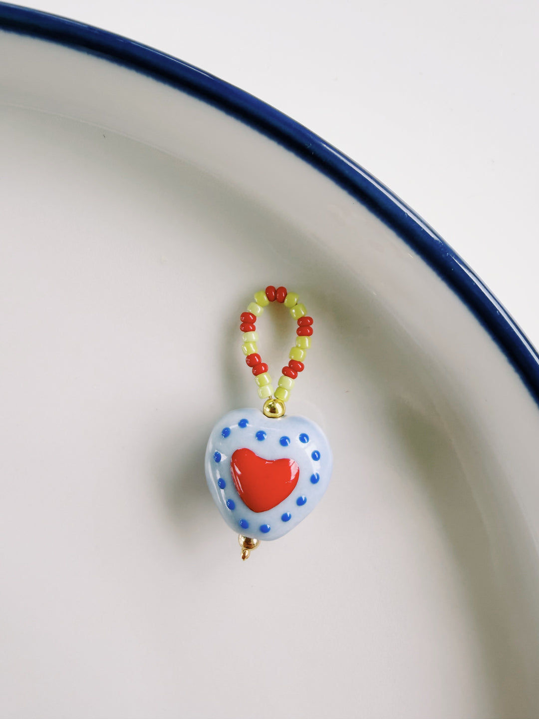 Beaded Heart Charm, Bead Girl Summer